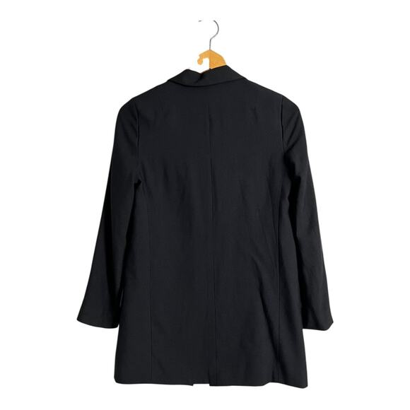 Allsaints Open Front Tailored Boyfriend Fit Blazer Jacket Preppy Twee Black 2 - Picture 3 of 7